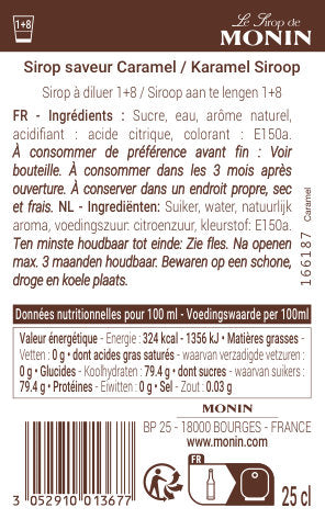 Le Sirop de MONIN Saveur Caramel