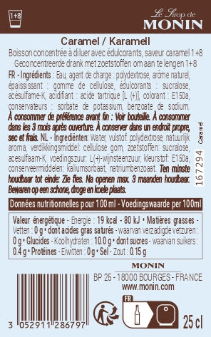 Le Sirop de MONIN Saveur Caramel sans sucre