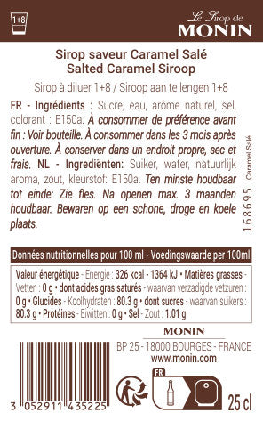 Le Sirop de MONIN Saveur Caramel Salé