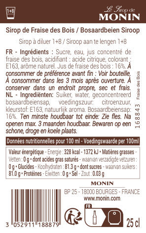 Le Sirop de MONIN Fraise des Bois