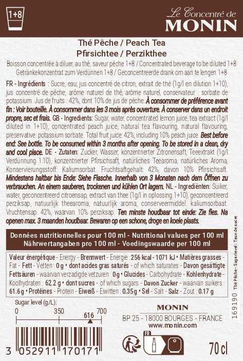 Le Concentré de MONIN Thé Pêche