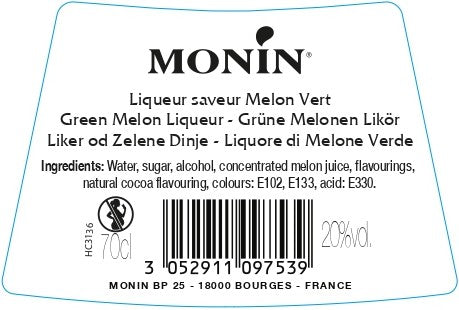 La Liqueur de MONIN Melon Vert 70cl (20%)
