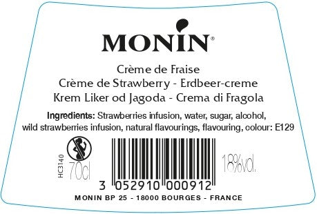 La Liqueur de MONIN Crème de Fraise 70cl (18%)