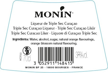 La Liqueur de MONIN Triple Sec Curaçao 70cl (38%)