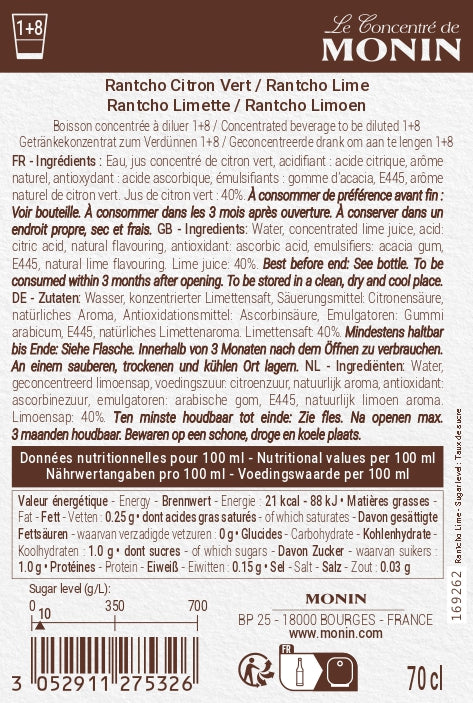 Le Concentré de MONIN Rantcho Citron Vert