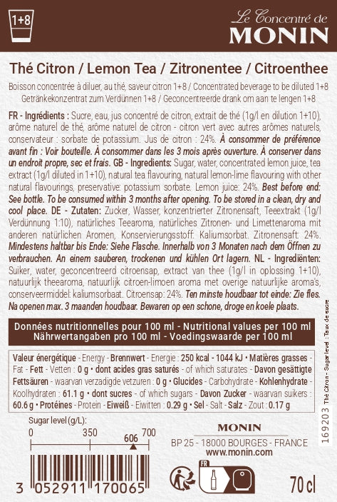 Le Concentré de MONIN Thé Citron