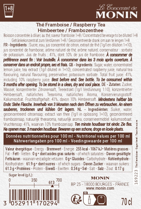 Le Concentré de MONIN Thé Framboise