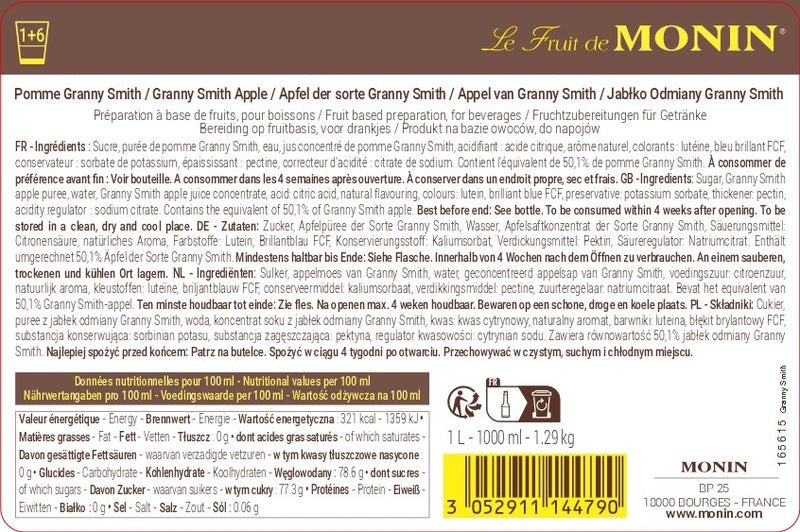 Le Fruit de MONIN Pomme Granny Smith