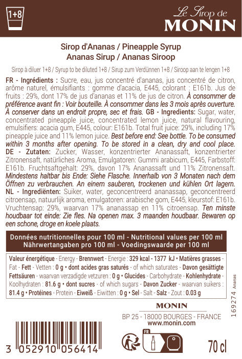 Le Sirop de MONIN Ananas
