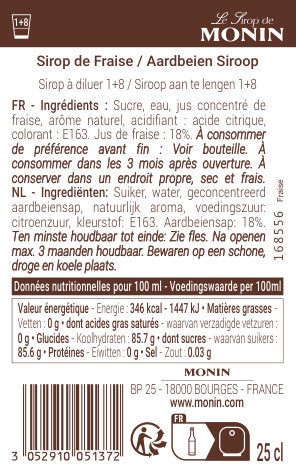 Le Sirop de MONIN Fraise