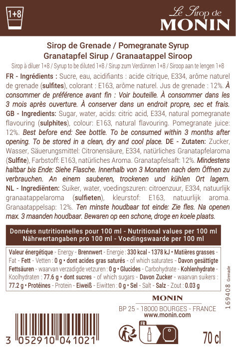 Le Sirop de MONIN Grenade