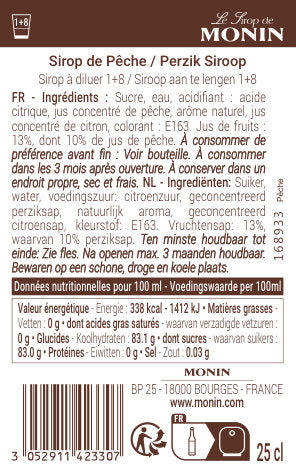 Le Sirop de MONIN Pêche