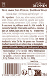 Le Sirop de MONIN Saveur Pain d'Épices