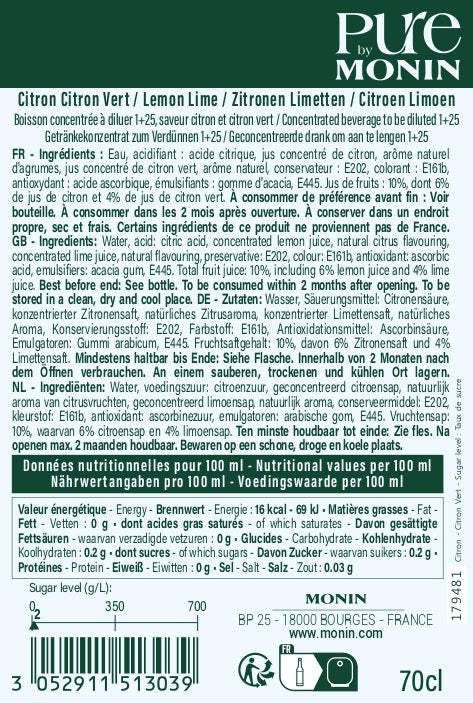 Pure by MONIN Citron - Citron Vert