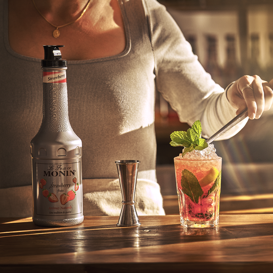 Virgin Mojito Fraise Falernum+ bouteille - Monin France